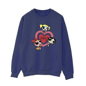 The Powerpuff Girls Womens/Ladies Double Heart Sweatshirt / Navy Blue
